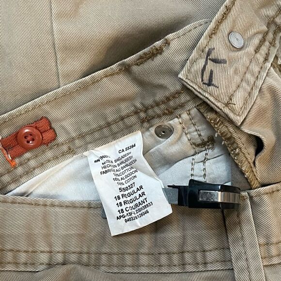 3/$25 SALE: LEE SLIM STRAIGHT LEG COMFORT SCHOOL UNIFORM PANTS TAN BOYS SIZE 18 - Picture 14 of 16